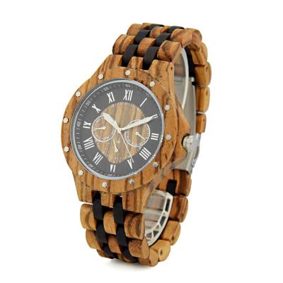 China Classic Original Handmade Chronograph Vintage Men's Chronograph Vintage Watch Wooden Custom Logo Timepieces Wooden Vintage Watch for sale