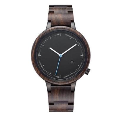 China Automatic Date Mark Your Own Logo Mens Wooden Wrist Watch Custom Made With Low MOQ And Cheap Price for sale