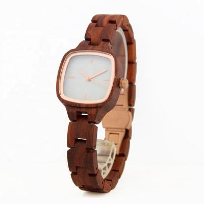 China Factory Price Automatic Date Couple Custom Wooden Square Case Watch Women Luxury Ladies Sandal Fashion Logo for sale