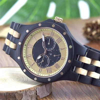 China Wholesale Price Design Rose Sandal Wood Wooden Watch Non-specific Northern Black for sale