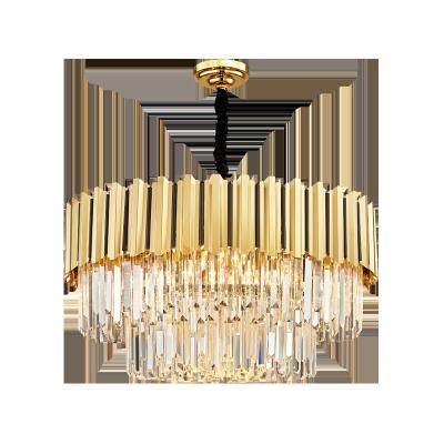 China Modern Stainless Steel Crystal Chandelier Gold Ceiling Lamp Gold Size For Living Room Adjustable Modern Wholesale Customization for sale