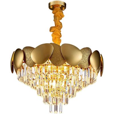 China Modern Modern Hotel Wedding Decor Crystal Ceiling Chandeliers Golden Residential Crystal Hanging Lighting Modern Creative Using LED Crystal Chandelier Luxury for sale