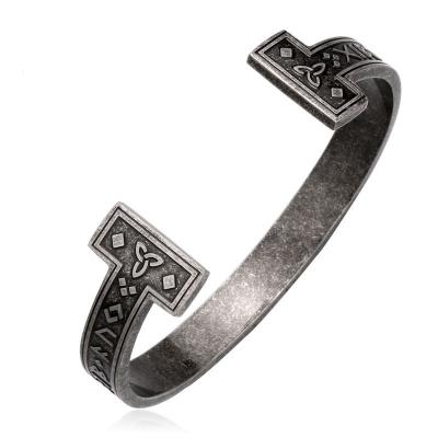 China Factory Handmade Nordic Rune Viking Jewelery Bangles Best Selling Stainless Steel Bangle Men Punk Bangle for sale