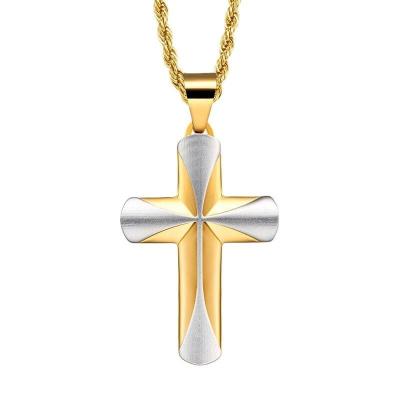 China High Quality Stainless Steel Cross Necklace Dangling Cross Jewelry Pendant Satanic Designed Necklace for sale