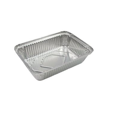 China Cooking Disposable Takeout Food Aluminum Foil Tray With Cardboard Cover Lid for sale