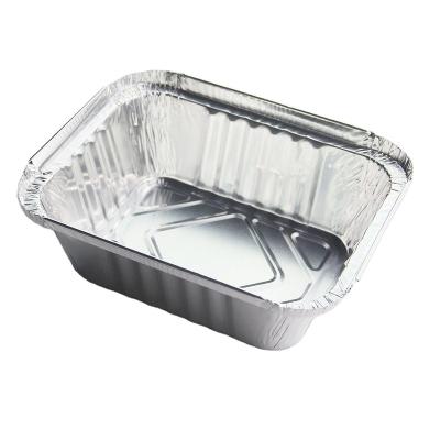 China Eco - Friendly Takeaway Airline Food Tray Container With Lid Cover Aluminum Foil Lunch Box for sale