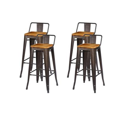 China Popular Hot Sale Wholesale KD Back Home Bar Classic Low Back Chair Dining Chair With Wood Seat for sale