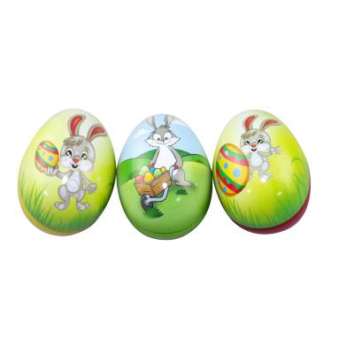 China Promotion Easter Egg Shaped Tin Candy Wedding Candy Box Gift For Candy Packaging for sale