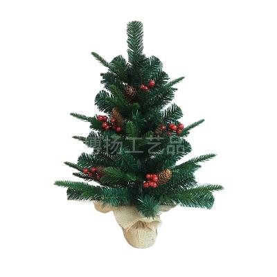 China Festival Use New Listing 45cm Long PVC Red Cones Mixed Pine Mini Christmas Tree for sale