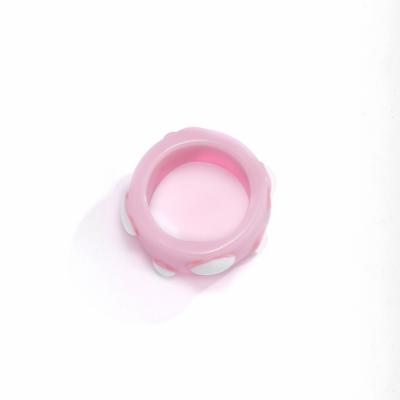 China FASHIONABLE Hot Selling Acrylic Resin Rings Girls Geometric Rings for sale