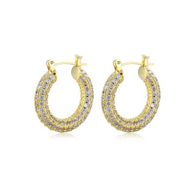 China FASHIONABLE Netflix Temperament Circle Micro-encrusted Zirconia Earrings for sale