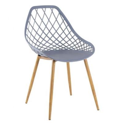 China Nordic Scandinavian popular style pp side chair seat chair metal plastic legs chair colorful transfer wooden legs for sale