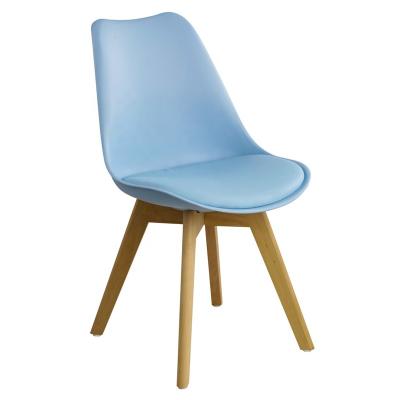 China Removable Cover PU Tulip Plastic Leather Padded Side Chair With Solid Beech Legs Velvet Tulip Style Dining Chairs for sale