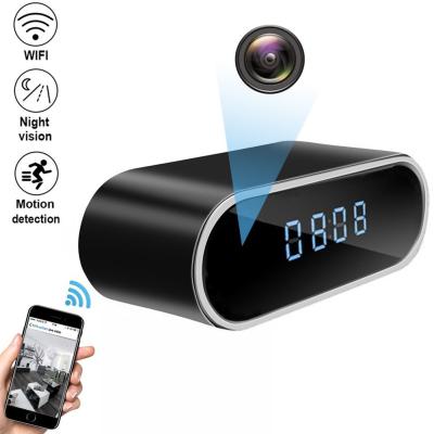 China HD 1080P Mini Camera Desktop Clock Spy Charging reording and wifi. clock camera with motion detection for security monitoring for sale