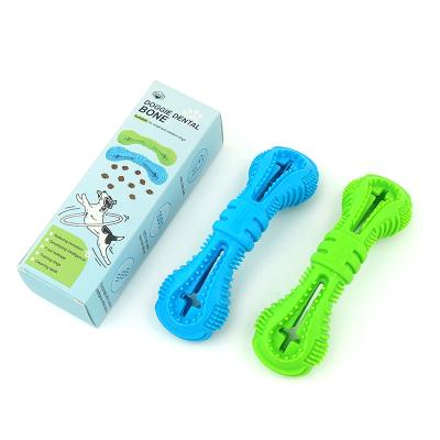 China Ultra Durable Stocked Dog Chew Toothbrush For Teeth Cleaning Aggressive Rubber Dog Wishbone Toy Dog Chew Toy for sale