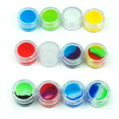 China Wholesale Colorful Silicone Jar Container Silicone Jar Box 5ml 7ml 10ml Acrylic Roll Tray Store for sale