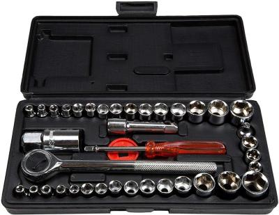 China Carbon Steel Ratcheting 40 Piece Socket Wrench Set for sale