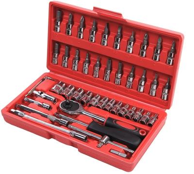 China Auto Car Repair Tool Kit Socket Tool Kit Auto Repair Househandle 46 PCs Auto Tool Kit for sale