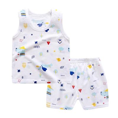 China New breathable middle and older children's knitting sets for boys and girls knitting shorts Korean version boys' suit for sale