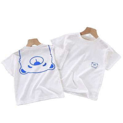 China Anti-pilling Kids Short Sleeve T-shirt Custom Logo Printing 100% Cotton Plain White Kids Baby Boy T-shirts for sale