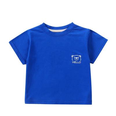 China Quick Delivery Plain 100% Organic Cotton Oversized Loose Fit Anti-Pilling Shorts Sleeved Baby T-Shirts for sale