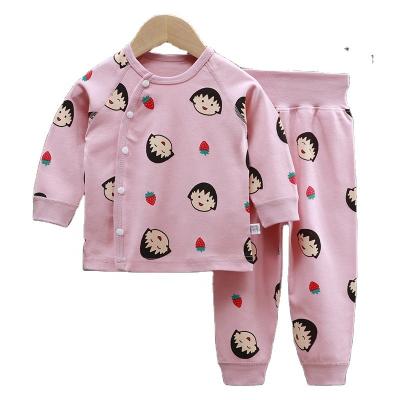 China Boys Girls Pajamas Baby Anti-Shrink High Quality Organic Cotton Children's Pajamas Set Long Sleeve Sleepwear 3M-6Years for sale