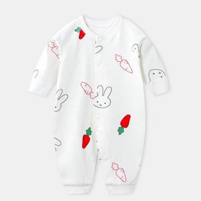 China Breathble cheapest baby cotton comfortable pajamas suit for boys and girls onesie cartoon clothing wholesale for sale