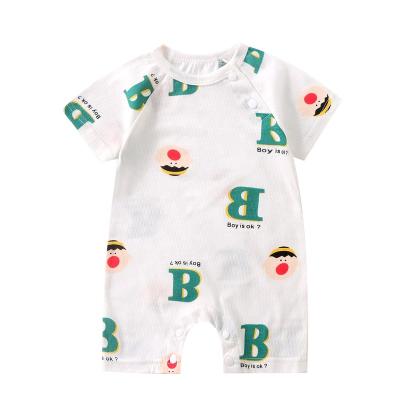 China Cozy Breathble Baby Boy Girl Patterned Romper Short Sleeve Overalls Clothes Sets 100% Cotton Cardboard Summer Newborn Baby Clothing Sets Unisex for sale