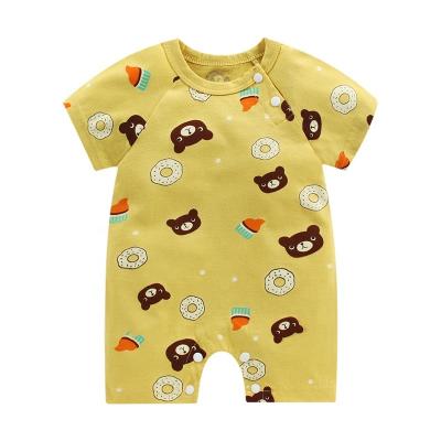 China Wholesale Comfy Breathble Customized Newborn Babies Fabric Knitted Romper Jumpsuit Gift Clothes Set 100% Cotton Summer Cardboard Infant Shorts 10000 for sale