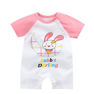 China Breathble Comfy Ready To Ship Summer Newborn Jumpsuit Short Sleeve Boy Girl Baby Romper Clothes 5 Pack For 3 Months Newborn 6 Months 9-12 Months for sale