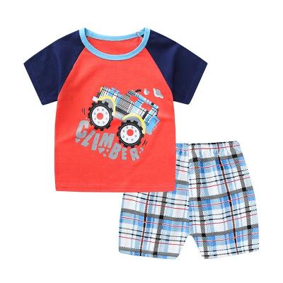 China Cute Summer Kids Clothing Design Two Piece Toddler Boys And Girls Toddler Suits Cotton Short Sleeve Plus Size With Cheap Price for sale