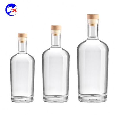 China 500ml Beverage Wine Bottle Liquor Glass Bottle With Lid For Vodka Brandy Whiskey Tequila Rum Spirit Custom Bottle for sale