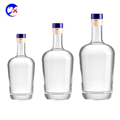 China Beverage Supplier 1 Liter Juniper Brandy Whiskey Vodka Wine Bottle Empty Crystal Glass Bottles Supplier for sale