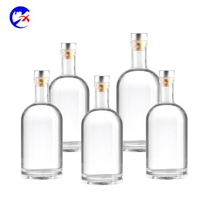 China Frosted Glass Liquor Bottle Glass Coffee Gin Rum Alcohol Whiskey Bottle Beverage Wine Bottle Vodka With Cork for sale