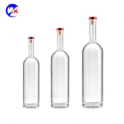 China Custom Glass Irregular Shaped Clear Beverage Wine Bottle Glass Bottle Spirit Liquor Bottle 500ml for sale