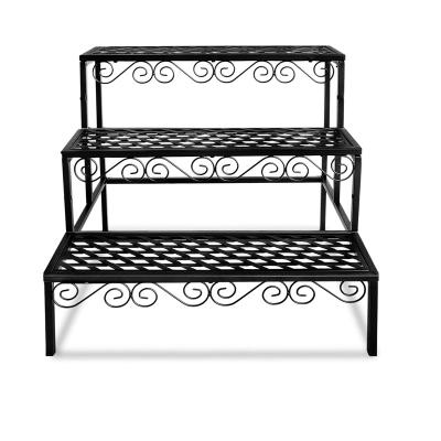 China American Style Metal 3 Tier Brackets For Multi Tiered Rack Indoor Potted Rack Shelf Plants Plant Tiered Rack for sale