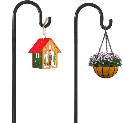 China Metal Shepherd Hook 108 Inch - Large Heavy Duty Metal Garden Hanging Pole Stake for Bird Feeders Plant Baskets for sale