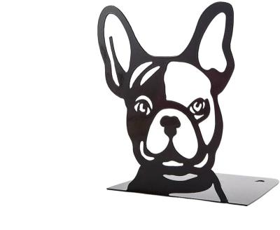 China Bull Dog Heavy Duty Steel French Book Ends Decorative Metal Bookends Book Ends For Shelves for sale