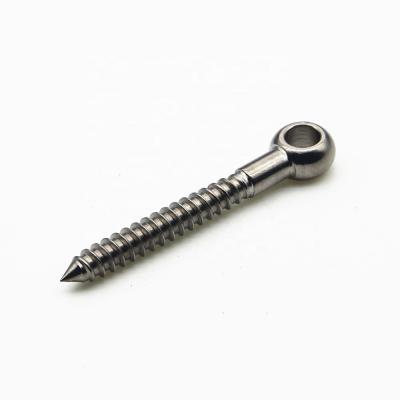 China Thread 304 316 Stainless Steel Self Tapping Wood Screw Self Tapping Eye End Eye Screw Forge Sharp Eye Bolt for sale