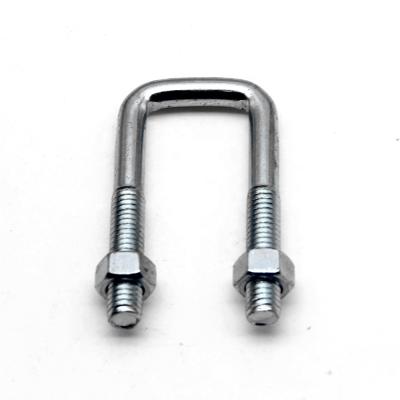 China Grade 8.8 Steel Square Pipe Clamp Impact Resistant Square U Bolt Galvanized Steel Steel for sale