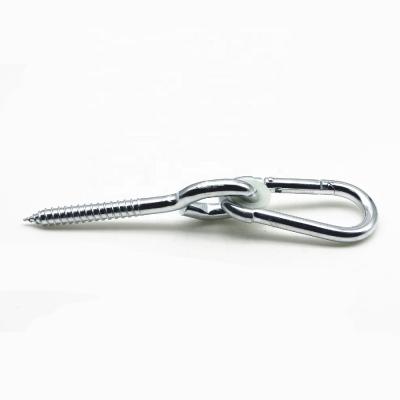 China Carabiner Lightweight Galvanized Metal Bolt Steel Swing Snap Hook with Bolt Lock and Plastic Gasket Swing Hanger for sale