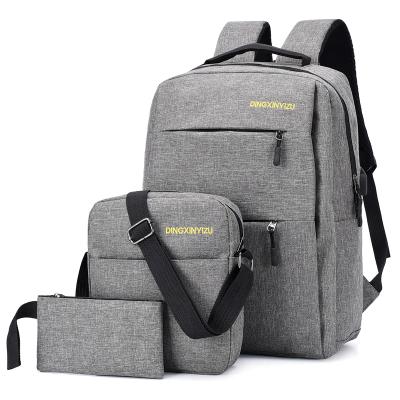 China With USB Large Capacity High School Bag Good Quality Set Custom Backpack For Teenager 3 Pieces Leisure Backpack for sale