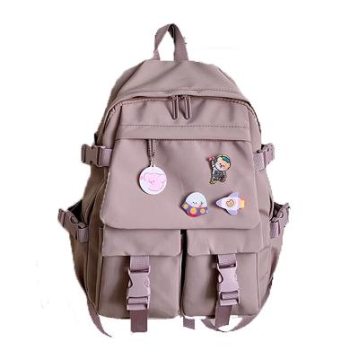 China School fasion latest bag backpack popular style pink color polyester cheap price original product material place for sale