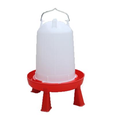 China Farms Big 11L Red And White Plastic Waterer With Leg Cheap Chicken Drinker With Legs for sale