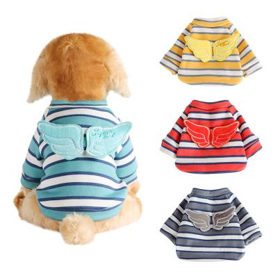 China Wholesale Leisure Striped Polyester Autumn Winter Puppy Wings Dog Clothes Pet Casual Sweater for sale