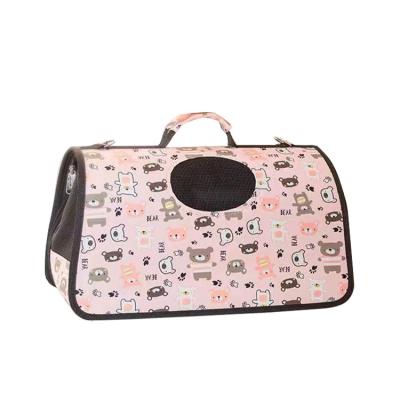 China Hot Selling Stocked Amazon Cat Out Folding Portable Handbag Oxford Cross - Body Breathable Pet Travel Bag for sale