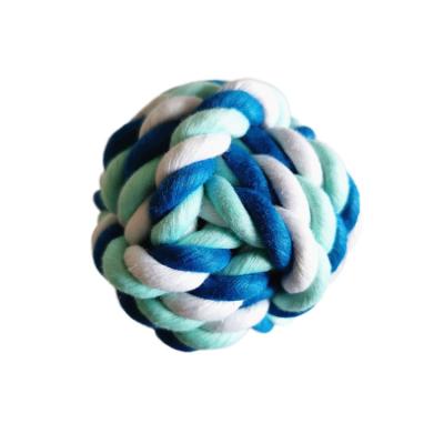 China Factory Stocked Direct Supply Cotton Rope Dog Chewing Teeth Grinding Relief Boredom Cleaning Outdoor Pet Toy Training Ball for sale