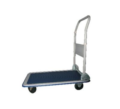 China Multifunctional Heavy Duty Storage Metal Supermarket Trolley Platform Hand Truck 4 Wheel Platform Hand Trolley for sale