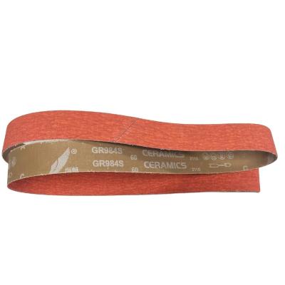 China Mild and Carbon Steel Sharp Ceramic Sanding Belt Abrasive Tools GR984S for sale