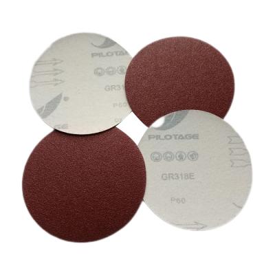 China Aluminium oxide Direct Price 5 Inch 125mm 8 Hole Flocking Sanding Disc Alumina Red Sandpaper for sale